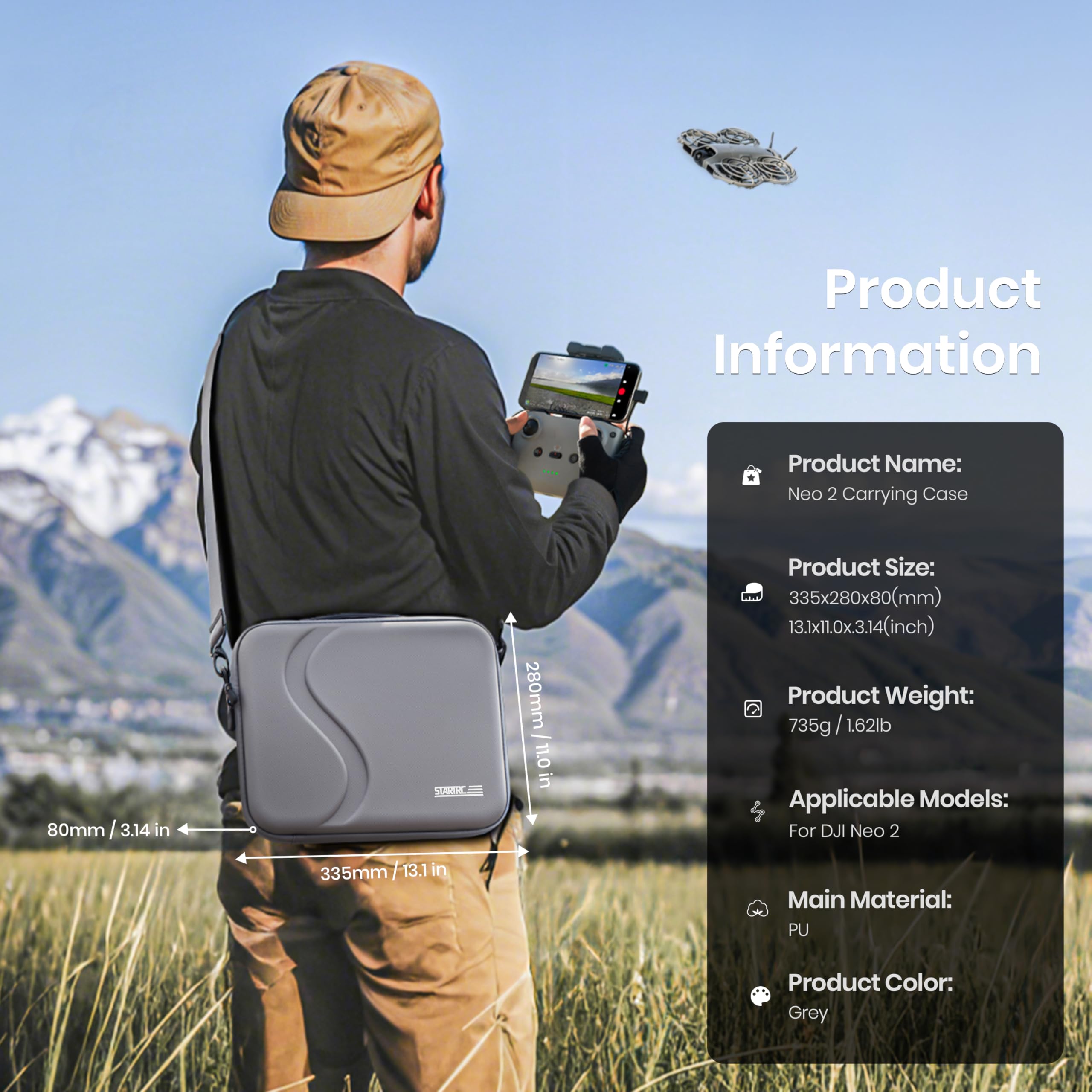 Drone Controller Hood - Draagtas voor DJI Neo 2 accessoires