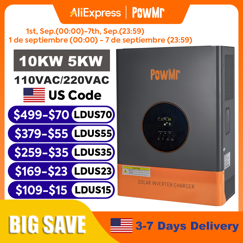 Drone Solar Charger - PowMr 10KW 5KW Split-Phase Omvormer 48V